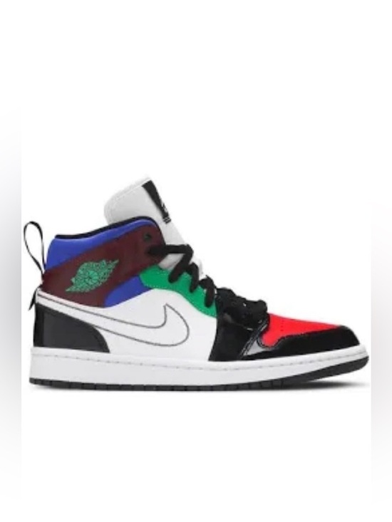 Jordan Shoes - Jordan 1 Nike High Top Red and Green Sneakers Bold Color Block Design Size 10